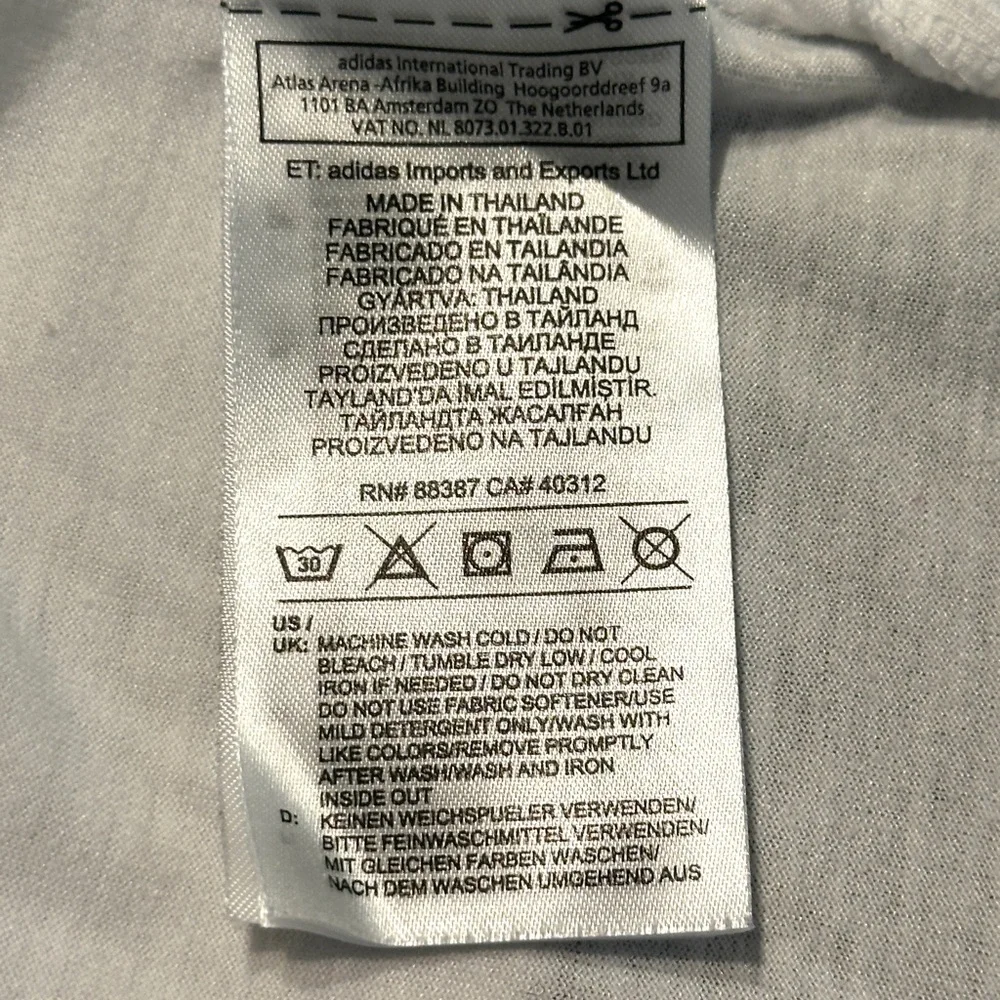 Adidas White Sleeveless Logo Tank Top Size S.